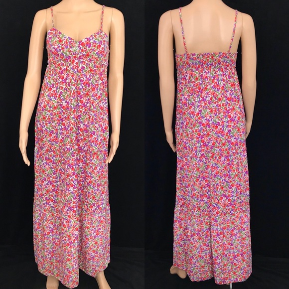 Zara Dresses & Skirts - Zara Basic Floral Print Spaghetti Strap Maxi Dress